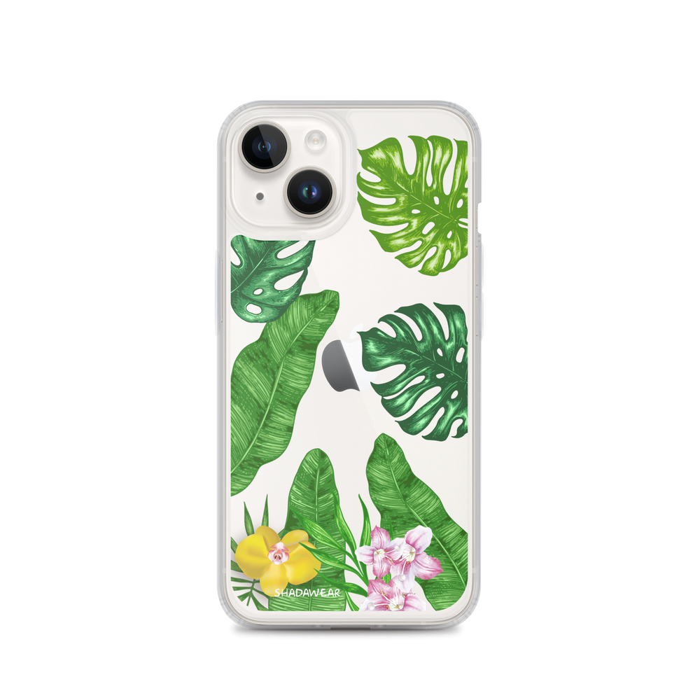 Tropical leaves | Clear iPhone Case